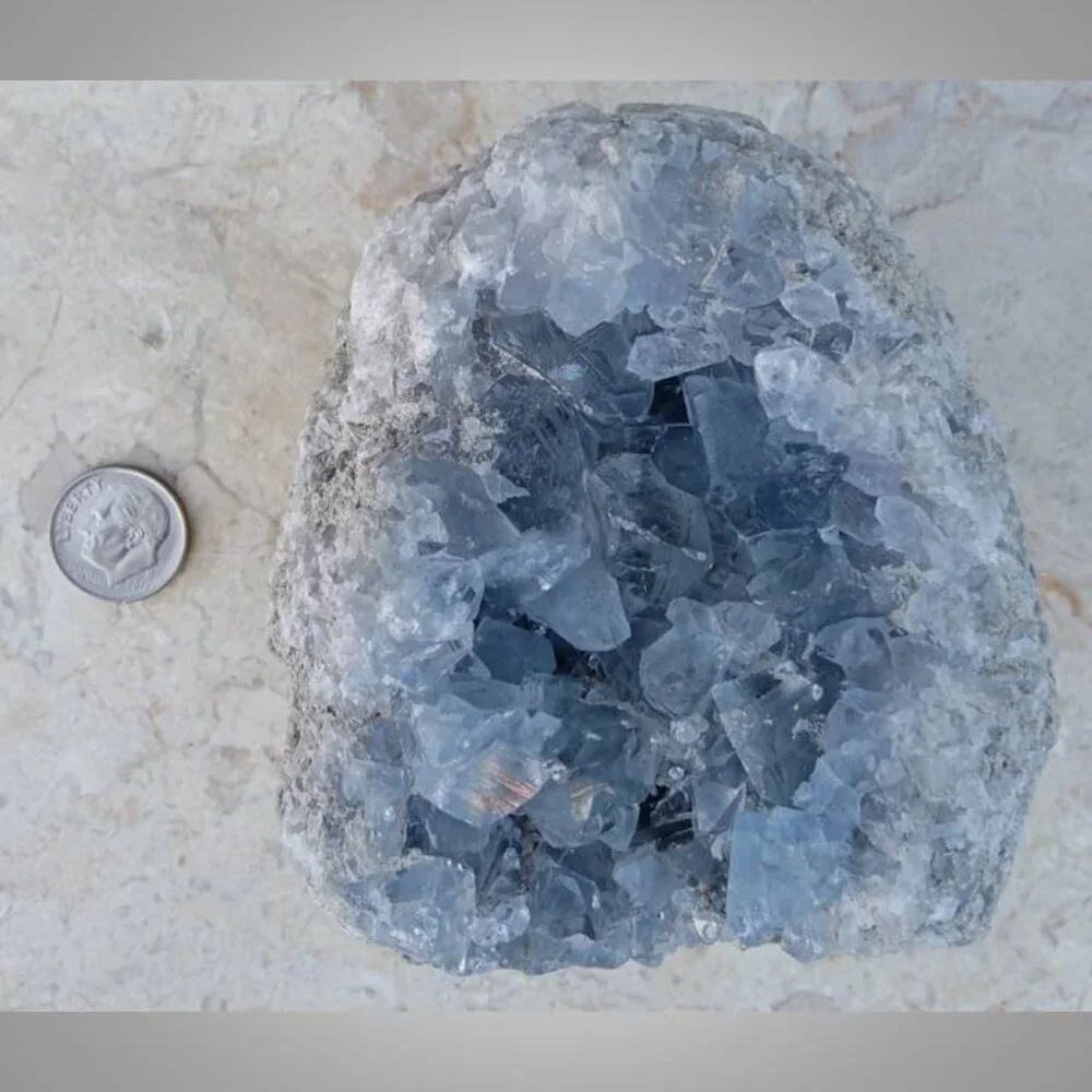 CELESTINE / celestite crystal mineral rock stone chunk 04 CHAKRA HEALING PEACE - Picture 2 of 6